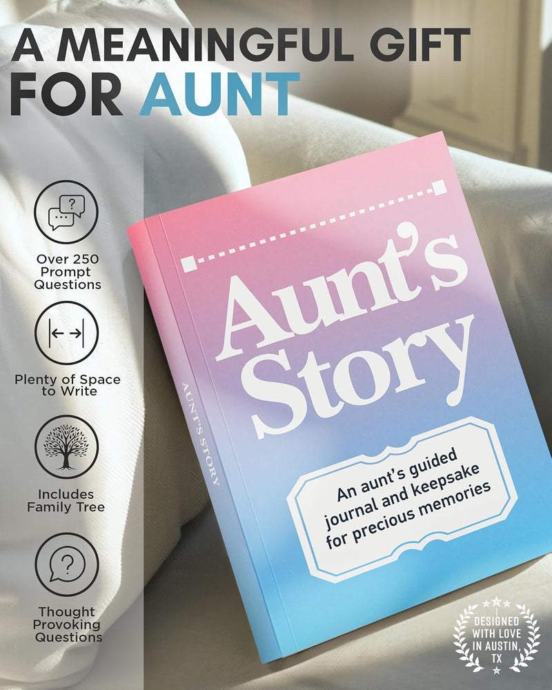 Coco & Lan Aunt's Story Journal: A Meaningful Keepsake for Aunt to Share Her Life Journey and Memories, Book Includes 250+ Prompt Questions, Sentimental Gifts Idea for Mother's Day, Birthday, Christmas - Image 2